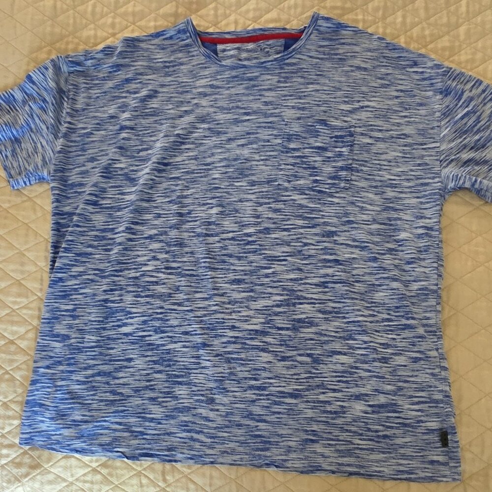 John Varvatos Pierson Short Sleeve T-Shirt Mens Sz XL Reverse Print Blue